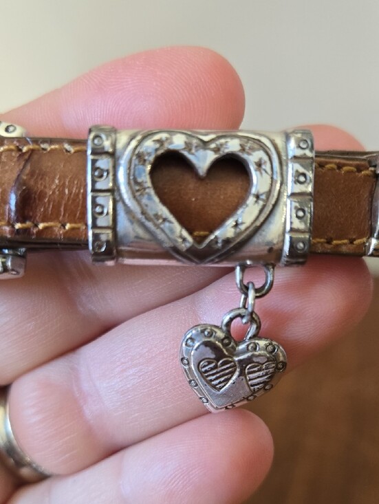 Brighton Brown Leather Belt with Silver Heart Buckle